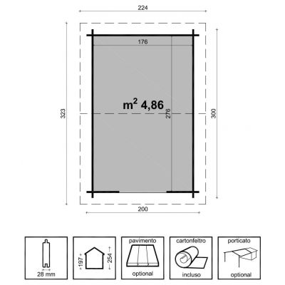 Casetta Ilaria cm 200X300 - Losa Esterni da vivere