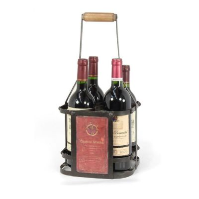 Portabottiglie da tavola in ferro per 4 bottiglie
