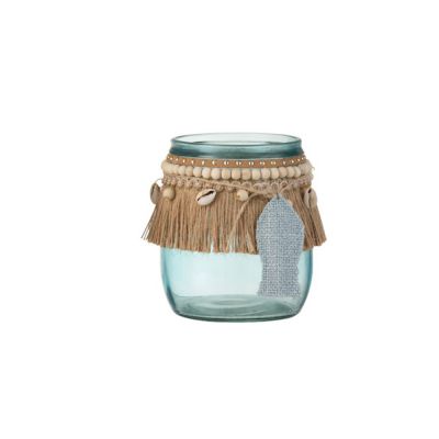 Portacandela in vetro Blu Large