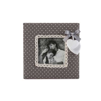 Portafoto quadrato in tessuto Grigio 16x16 cm