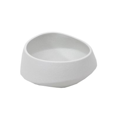 Vaso ciotola in ceramica bianco d20x10 cm